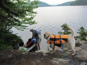Tossing gear DOWN to the canoe to leave, was definitely easier than off-loading it up a short steep ledge!